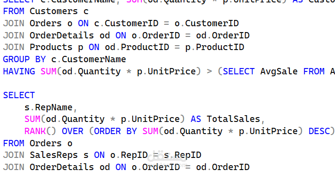 Advanced SQL Sales Management – إدارة المبيعات باستخدام SQL المتقدم