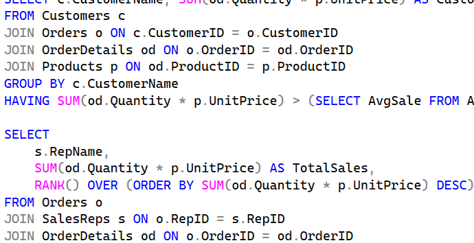 Advanced SQL Sales Management – إدارة المبيعات باستخدام SQL المتقدم