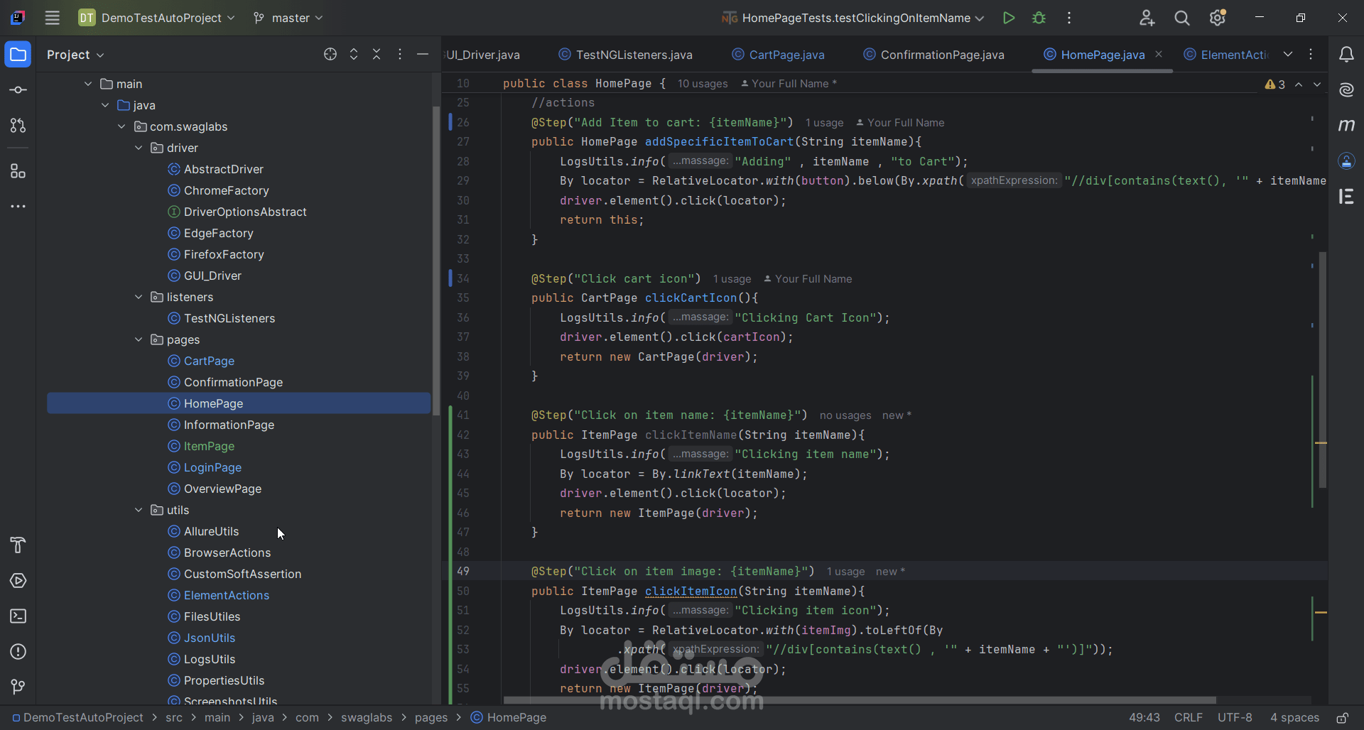 SwagLabsWebAutomationProject using Selenium  , TestNG , Allure Reports and data driven testing