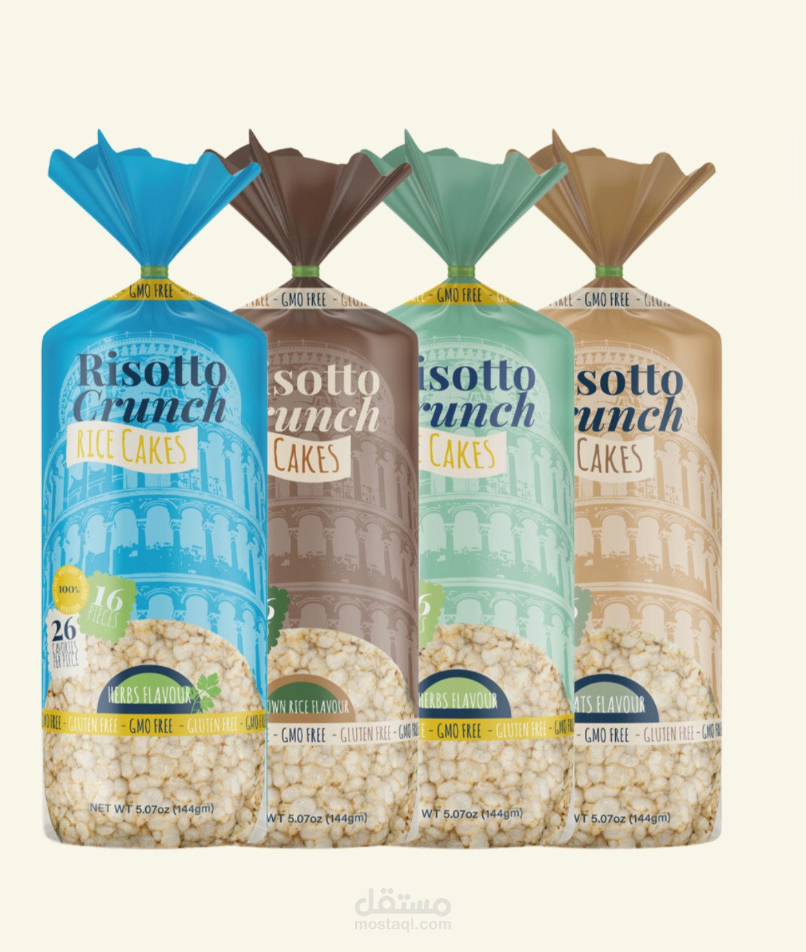 Rissoto crunch rice cake packaging design