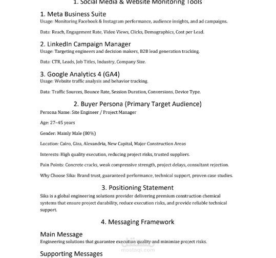 انشاء خطة استراتيجى لبراند سيكا