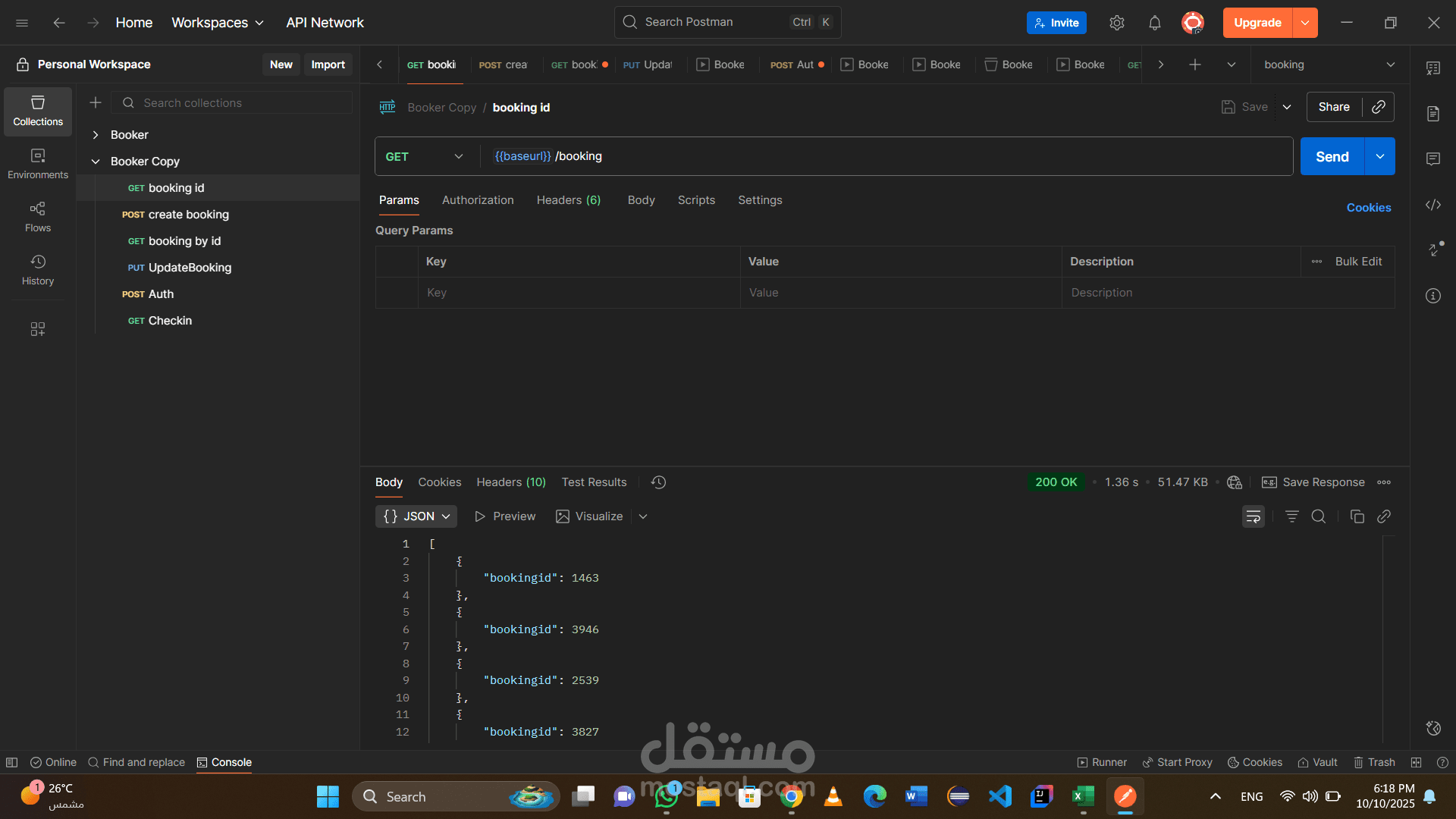 Making a test for API Restful Bokker