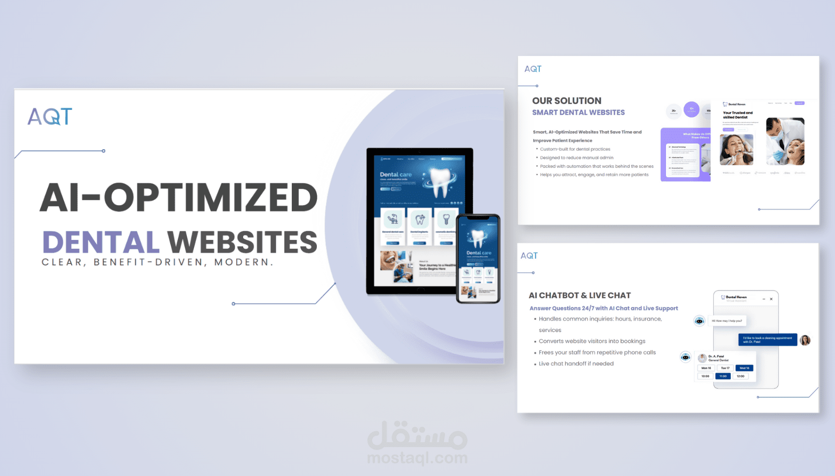 عرض تقديمي لخدمات Web App لعيادات الأسنان (السوق الأمريكي)