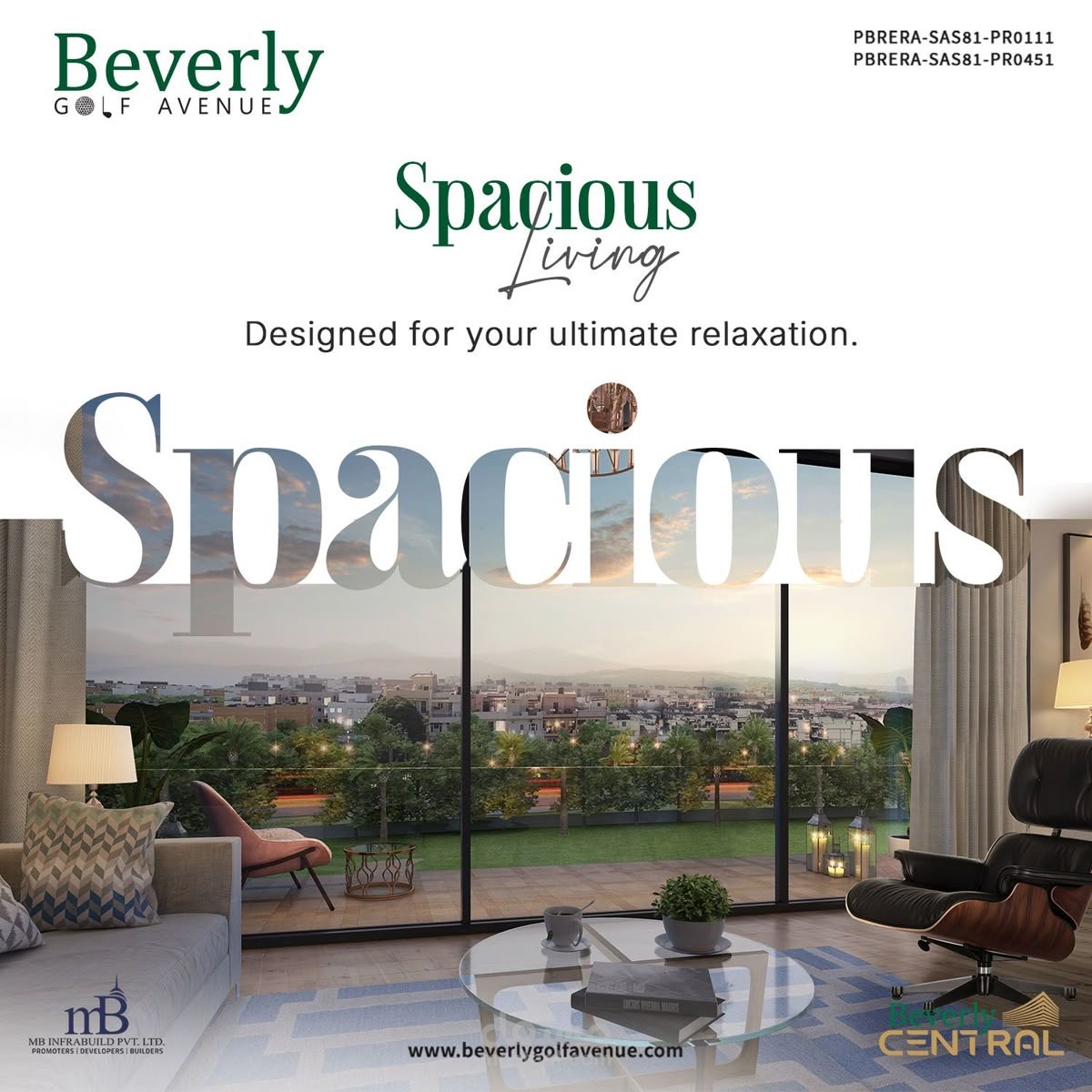 تصميم إعلان سوشيال ميديا (مربع) لشركة عقارية - Spacious Living