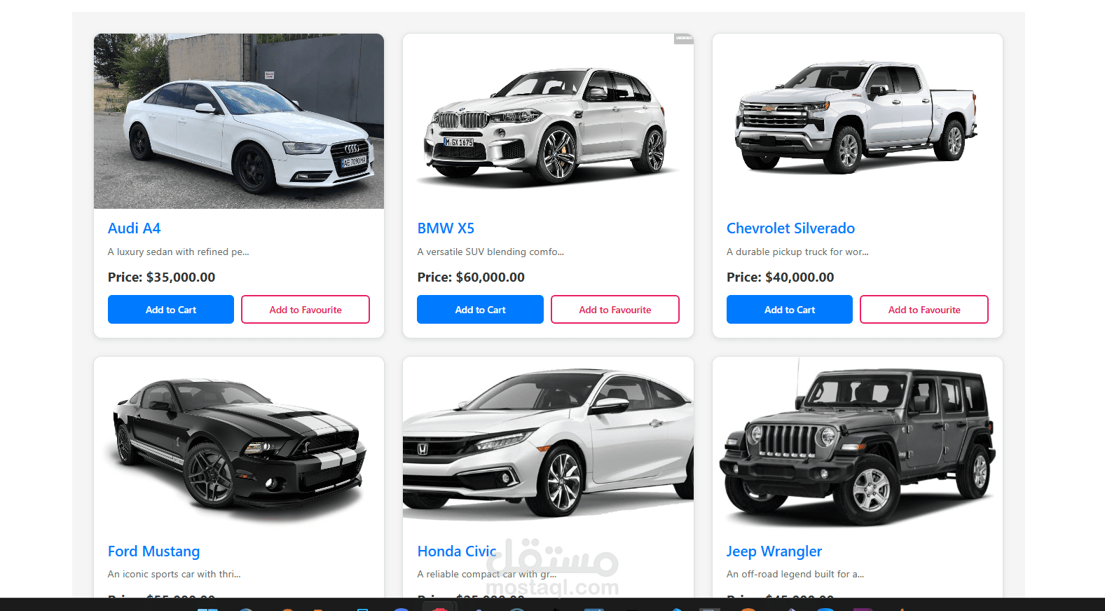 E-Commerce website for cars