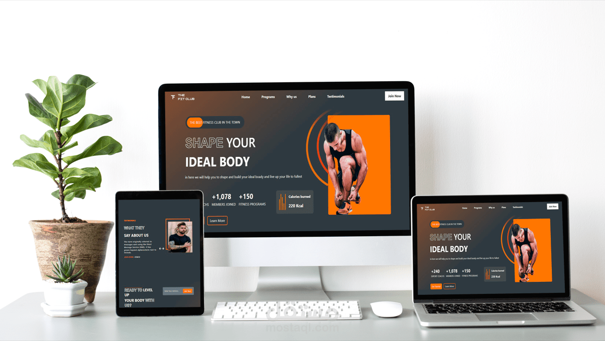 تطوير Landing Page احترافية لموقع Gym باستخدام React