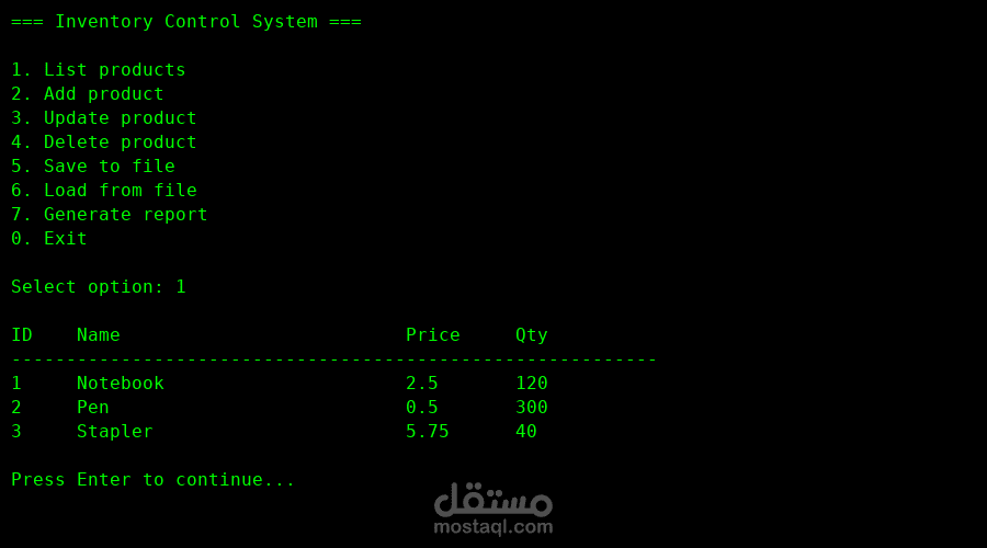 Inventory Control System
