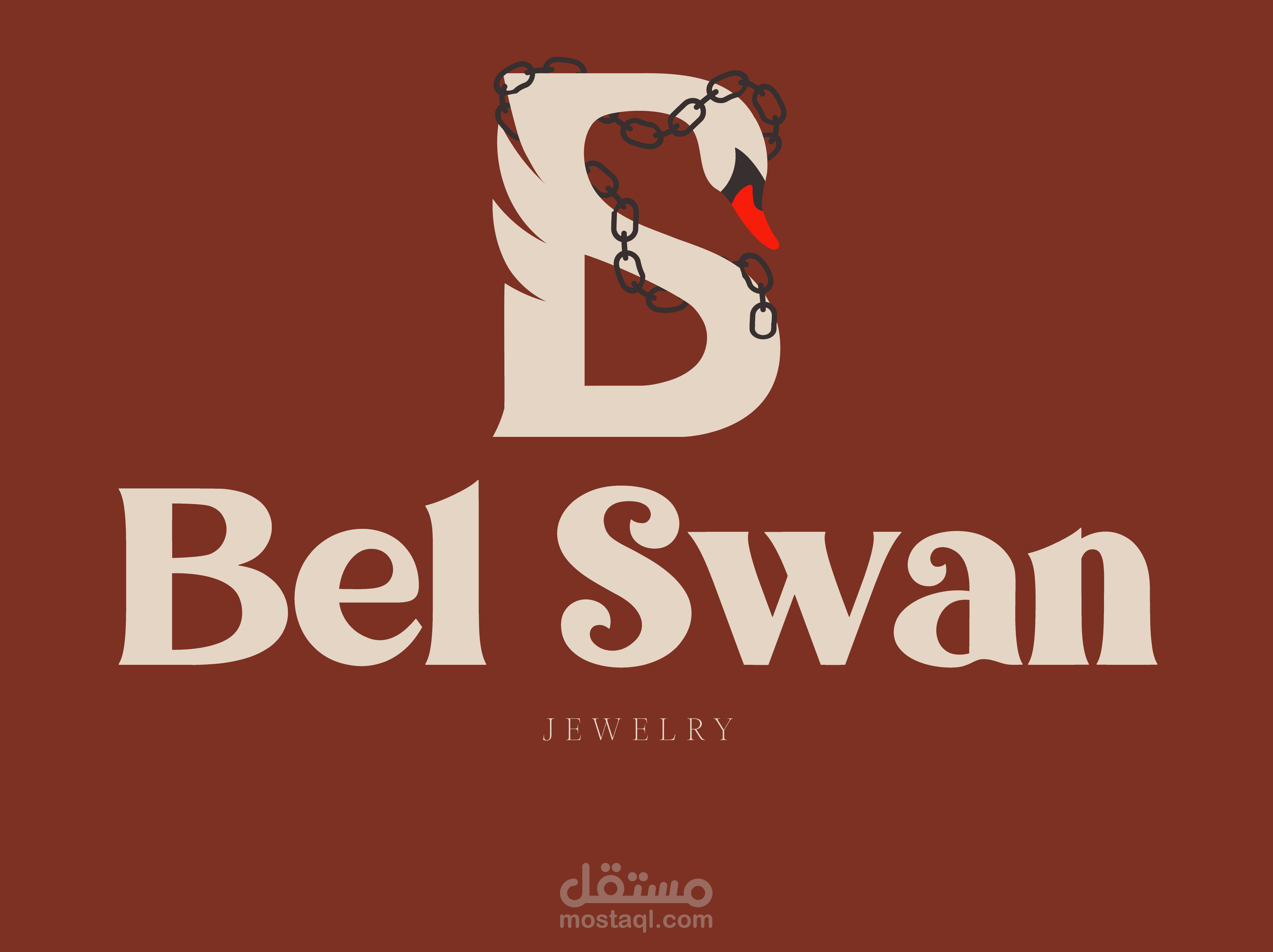 تصميم هوية بصرية كاملة لعلامة مجوهرات فاخرة (Bel Swan)