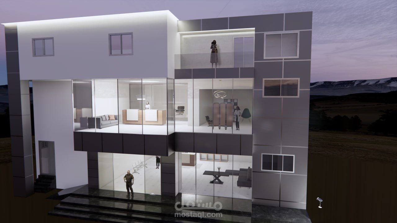 صميم واجهة حديثة لمركز معالجة فيزيائية ومساج – غانا