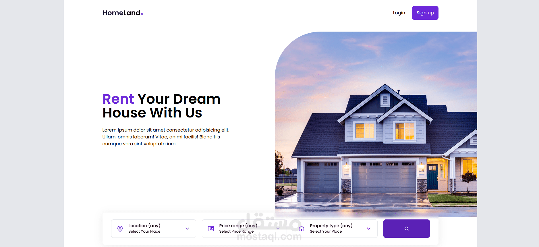 Real Estate App – موقع عقاري تفاعلي