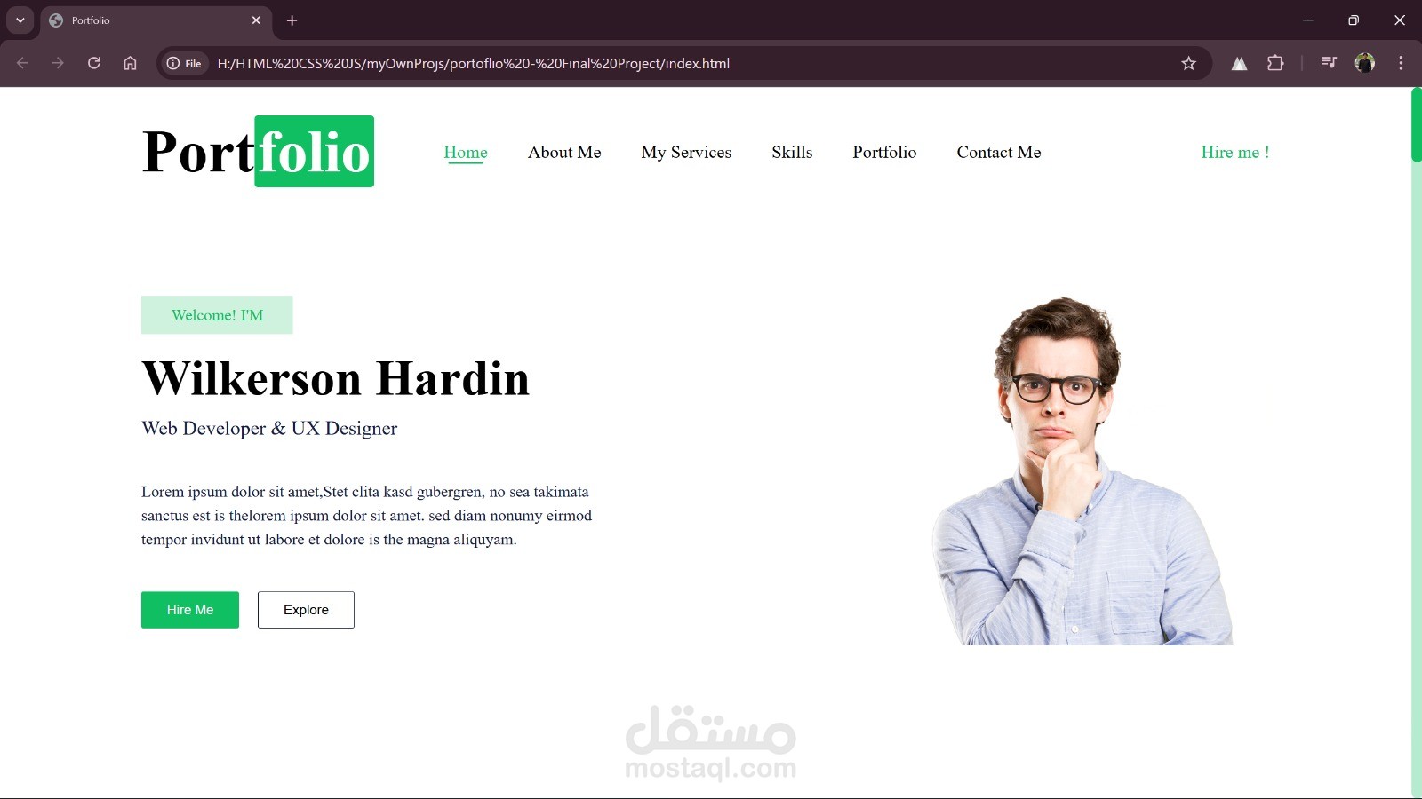 مشروع Portoflio