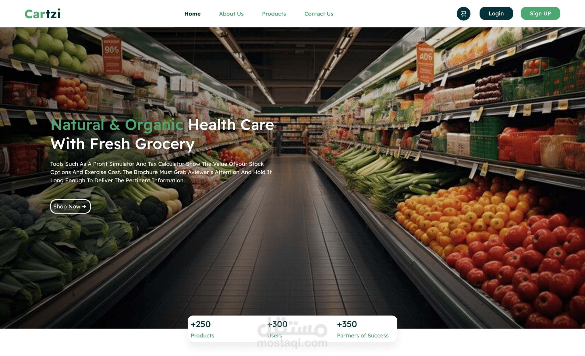 Cartzi Supermarket - Website