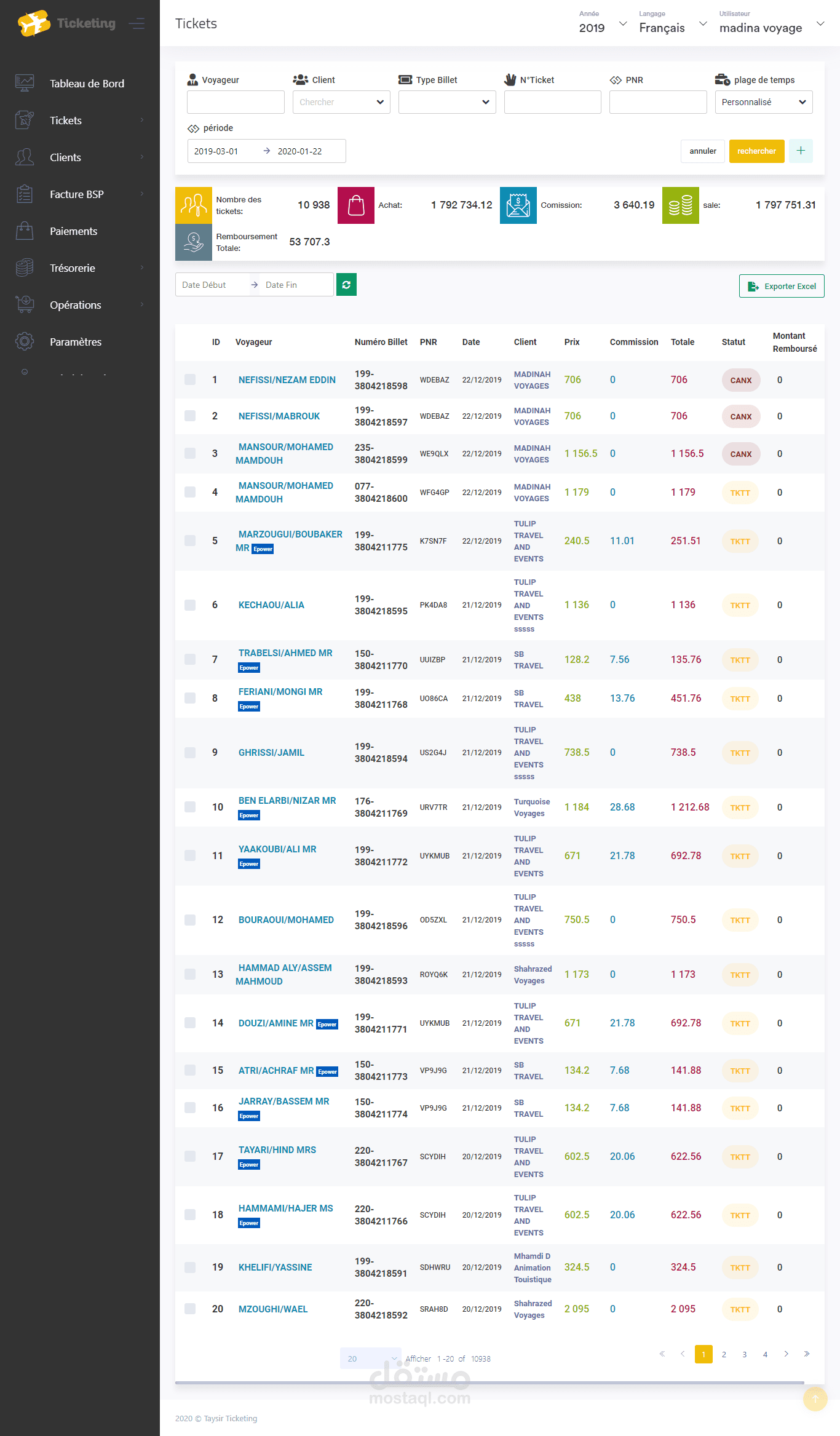 ticketing :manage travel agency tickets ,clients and finantial status