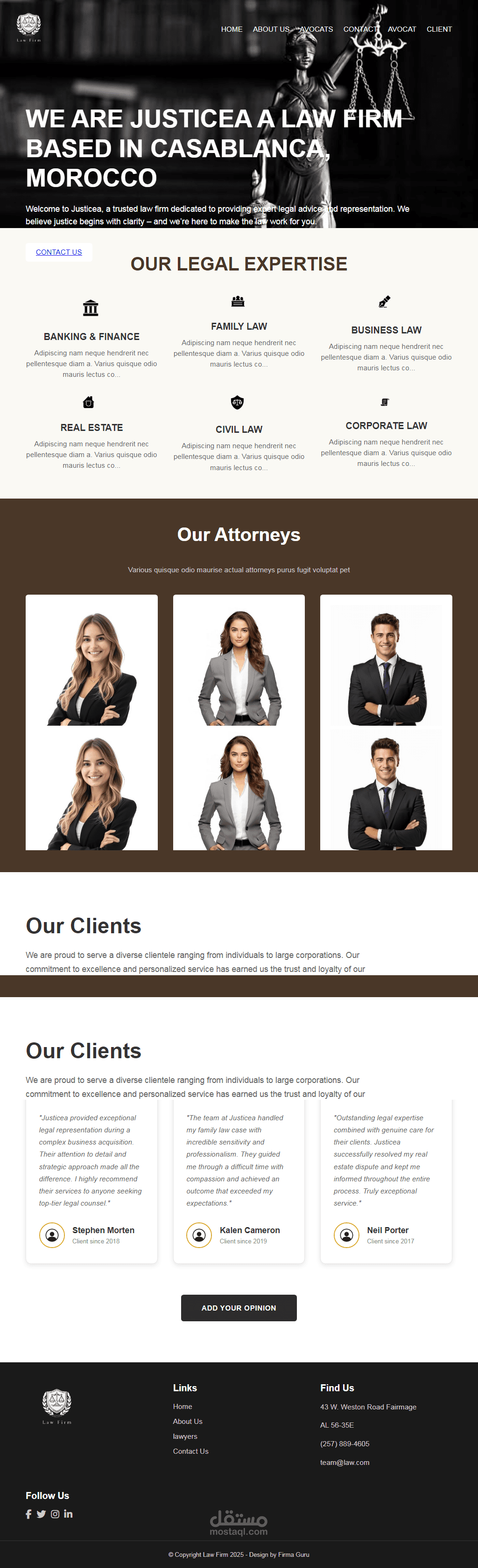 موقع احترافي لمكتب محاماة