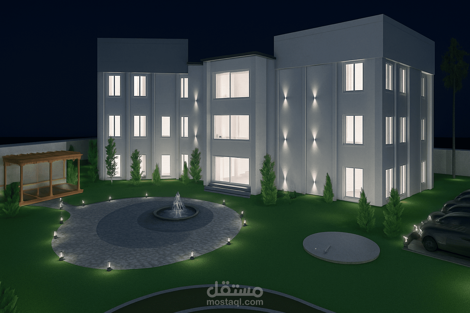 مشروع تصميم مبني اداري تابع للقوات المسلحة