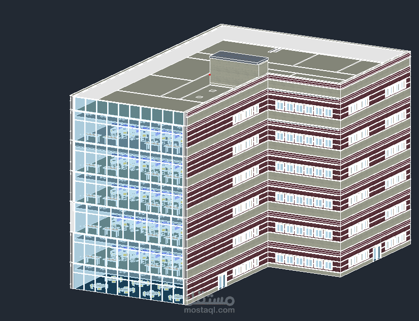 مشروع تصميم مبني اداري باستخدام الريفت
