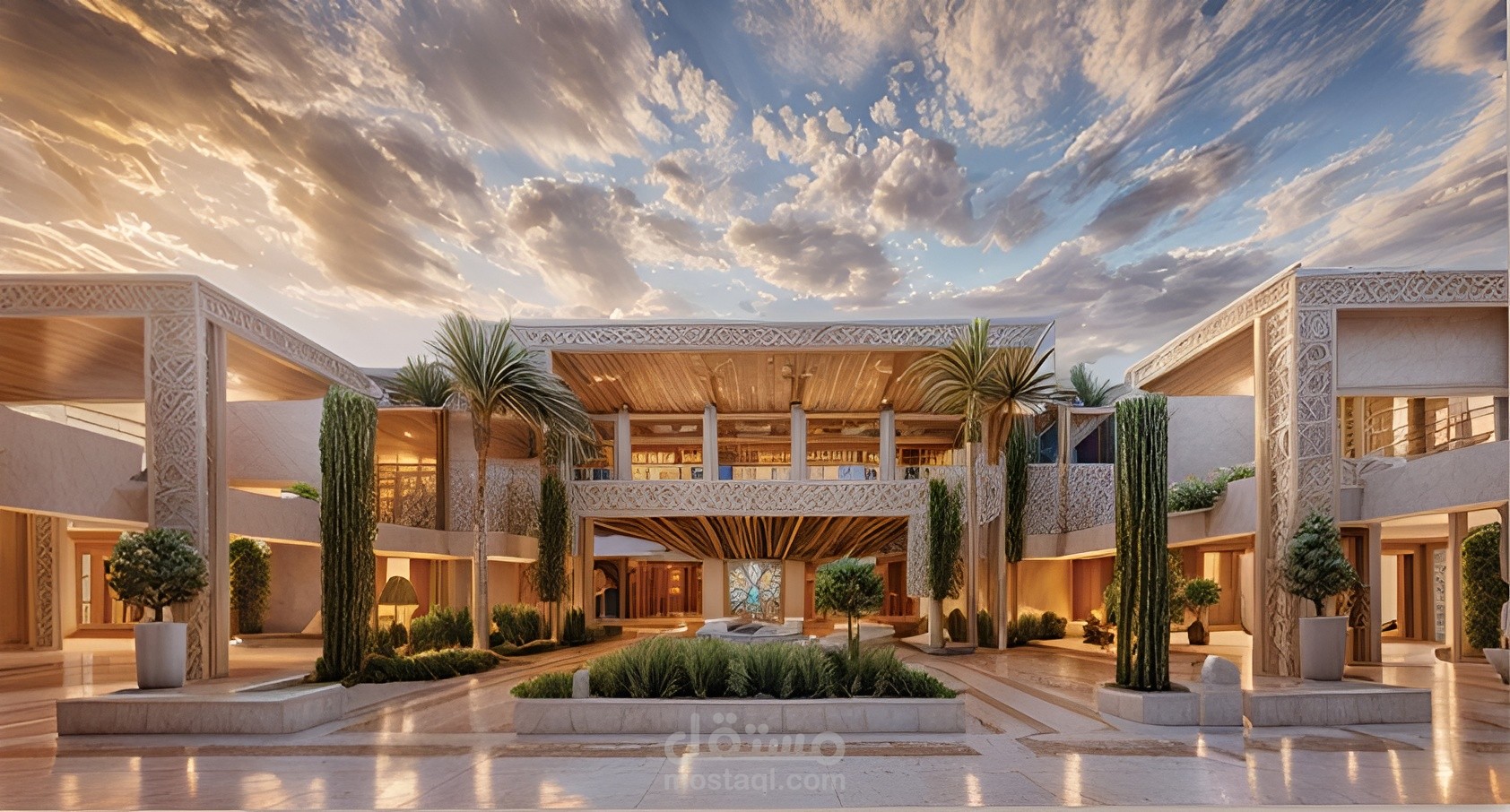 إعادة هيكلة جمالية وتصميم 3D لفندق (Gothic Style)