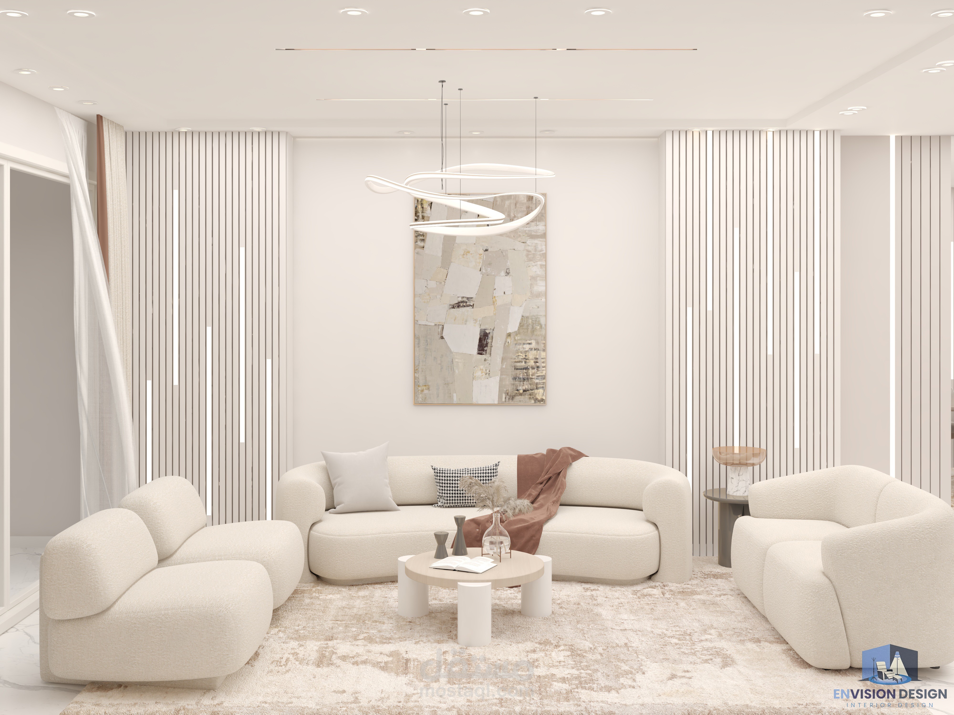 Reception , living room  & opened kitchen