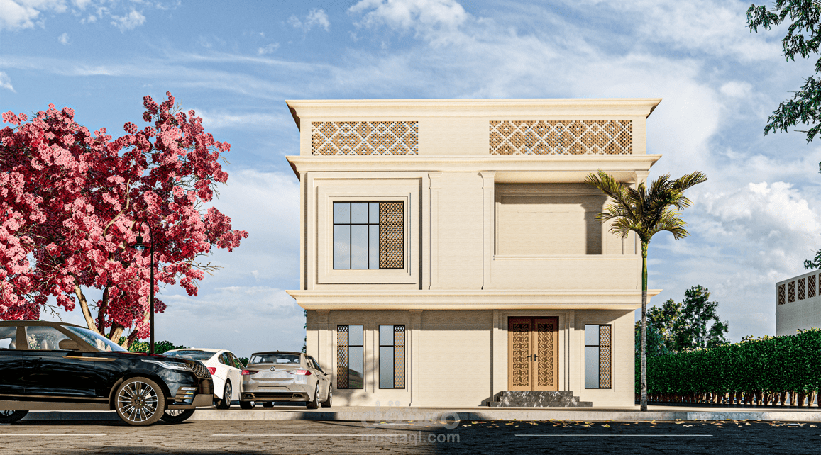 تصميم فيلا في السعوديه علي الهويه المكيه