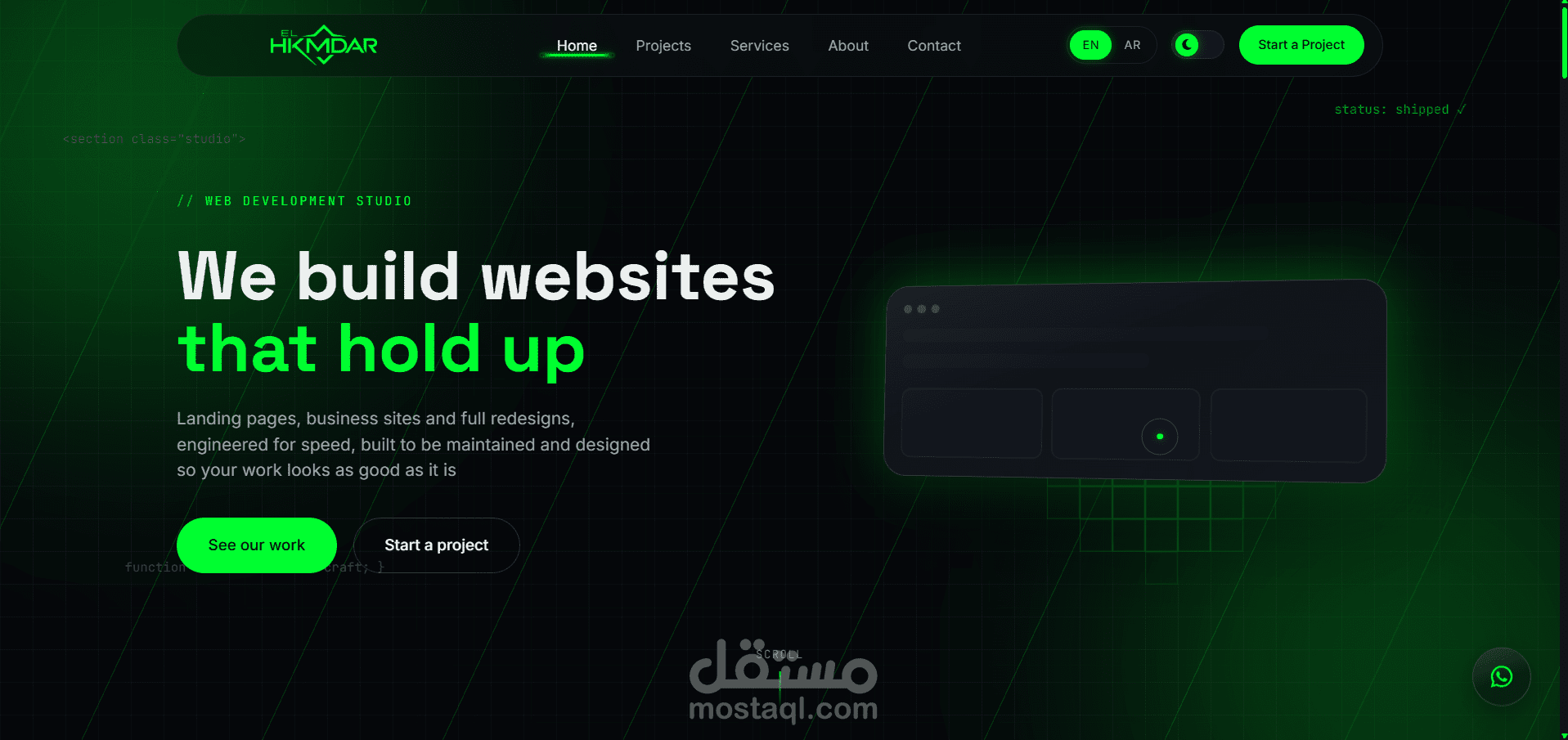 Elhkmdar – Premium Web Agency Website