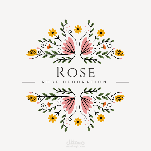 تصميم شعار أنيق لمتجر ديكور باسم ROSE Decoration