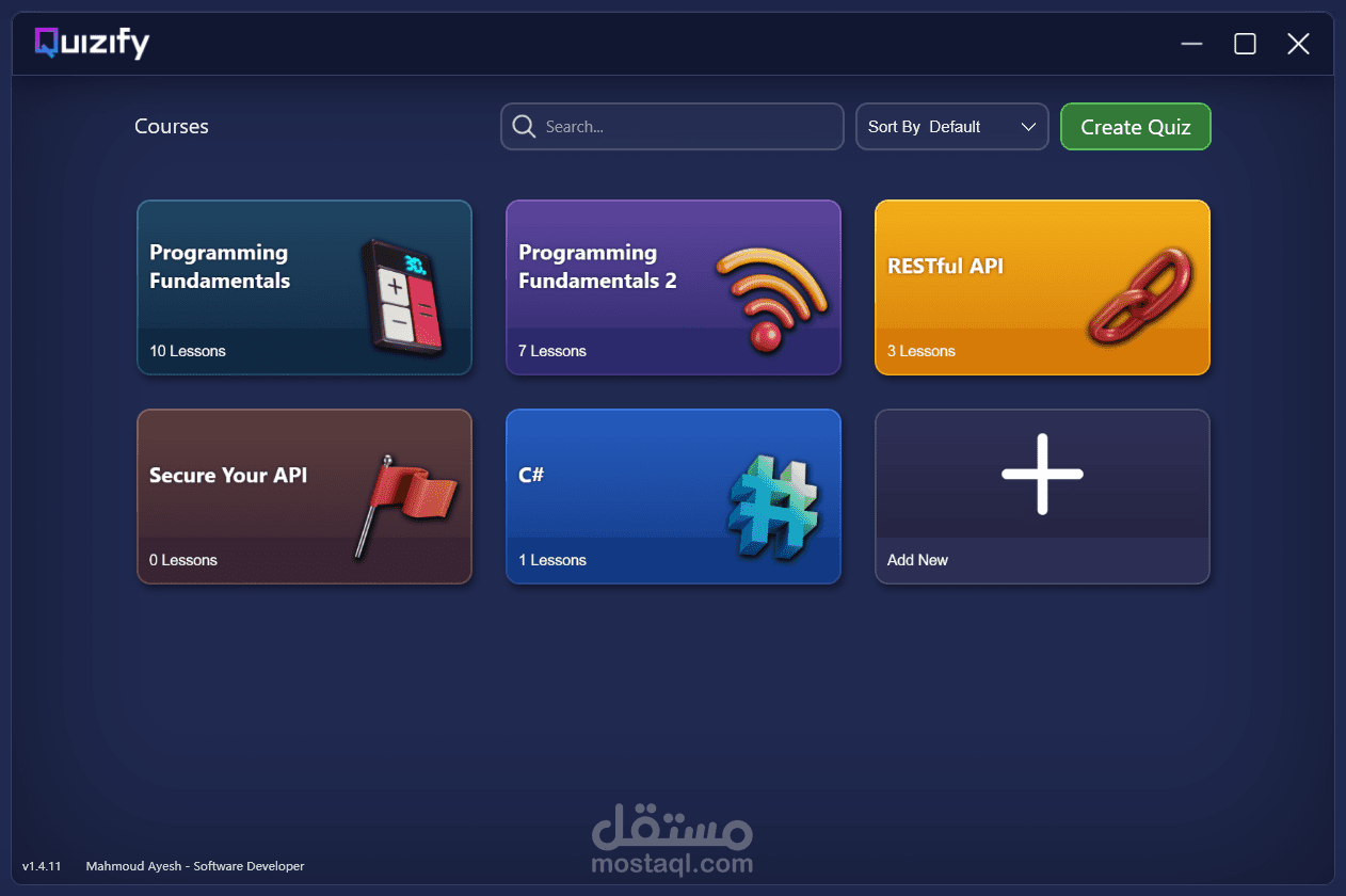 Quizify - تطبيق للمساعدة على تذكر ما درسته من خلال عمل امتحانات صغيرة.