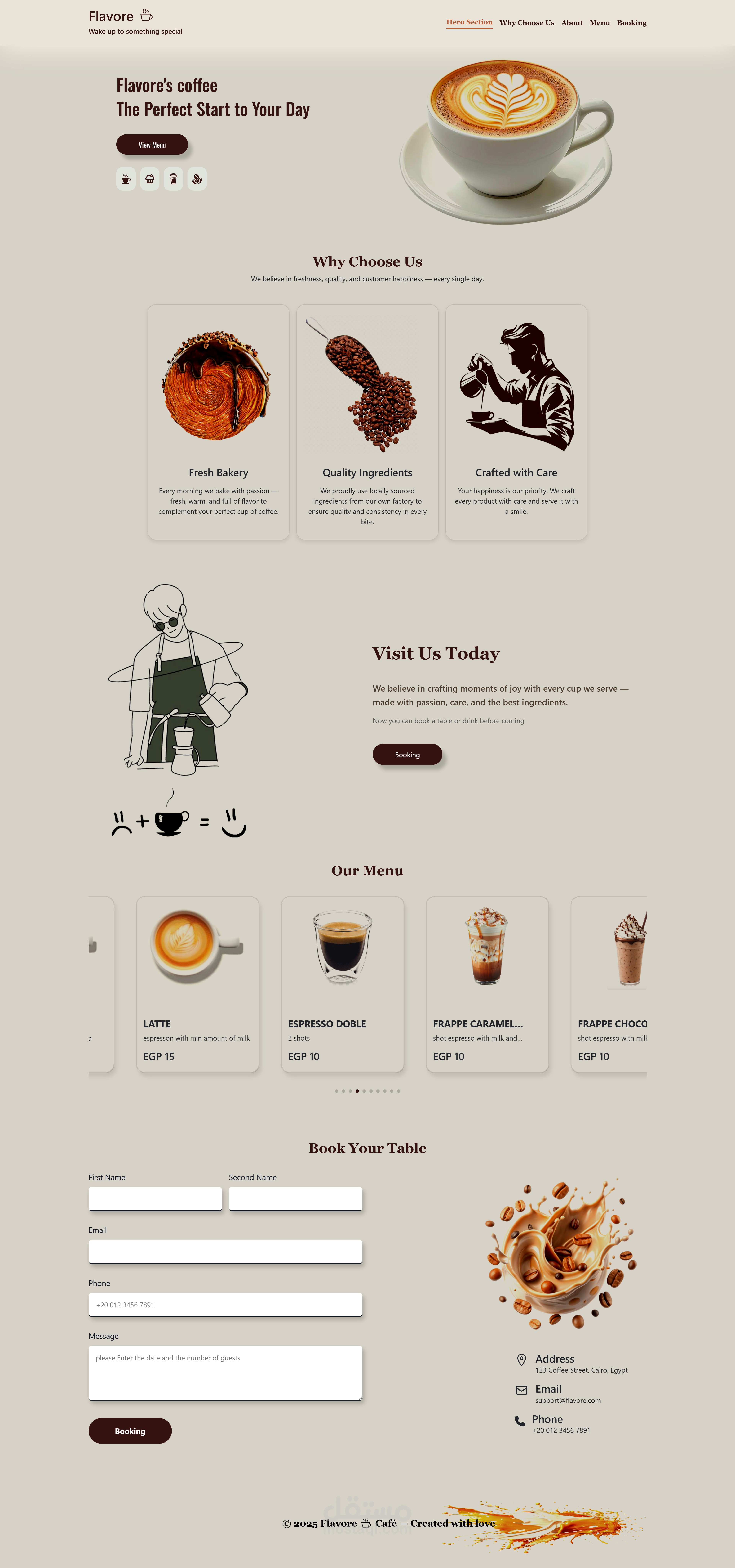 Flavore Café | Landing Page
