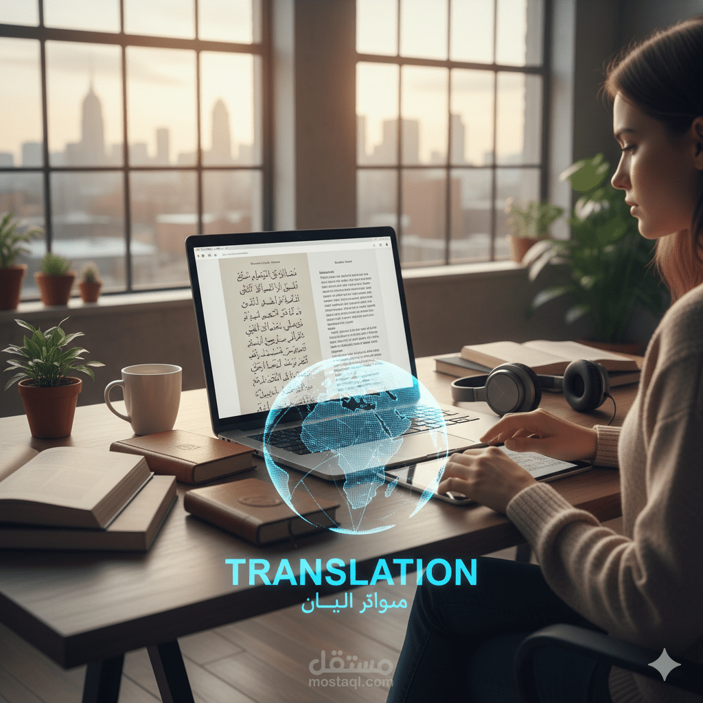 خدمات ترجمة شاملة: مقالات، وثائق، محتوى مواقع (عربي/إنجليزي).