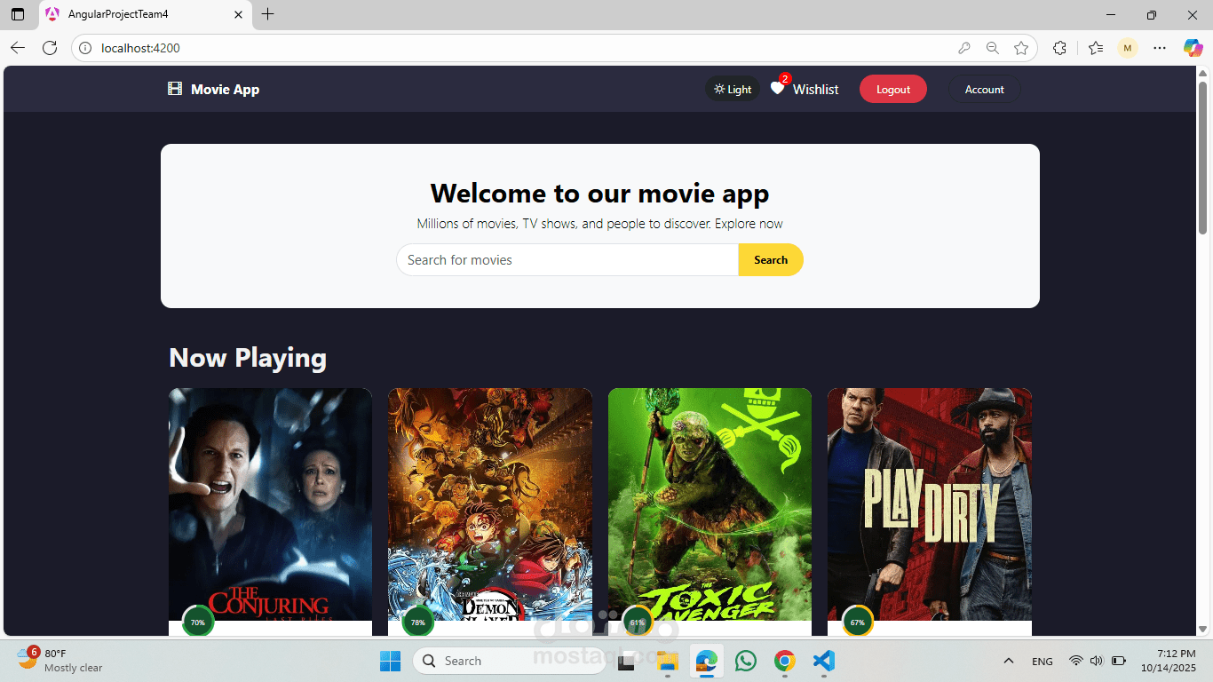 Movie Application – Angular & Bootstrap