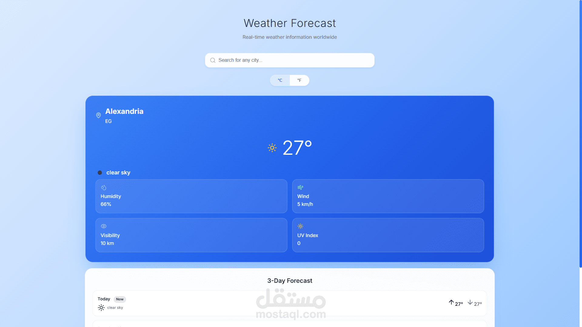 Real-Time Weather Dashboard Web App
