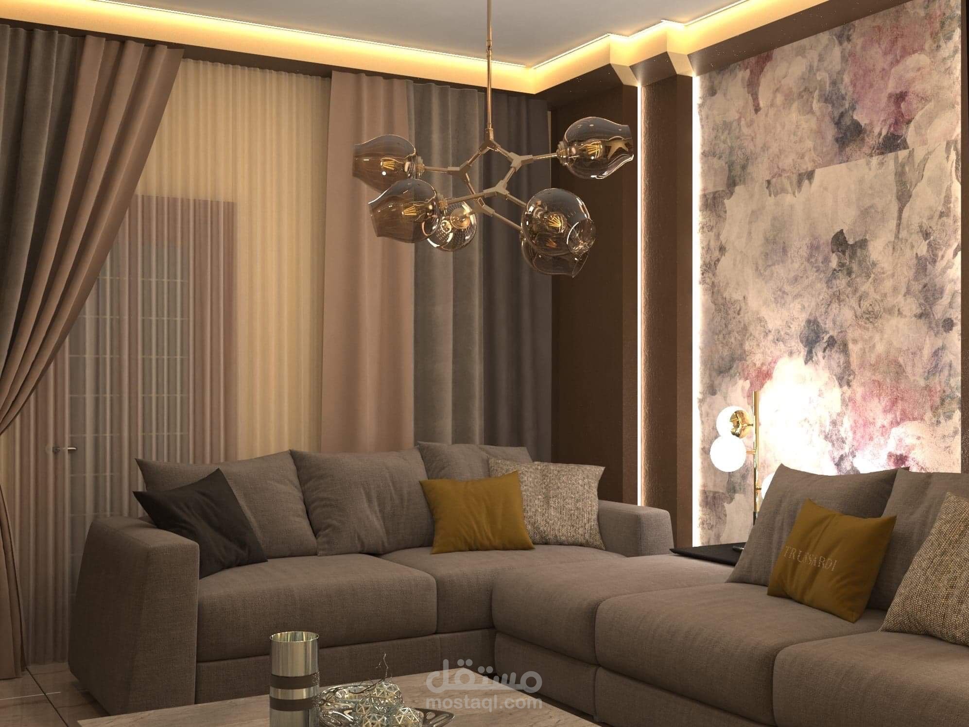 تصميم داخلي لغرفه معيشه