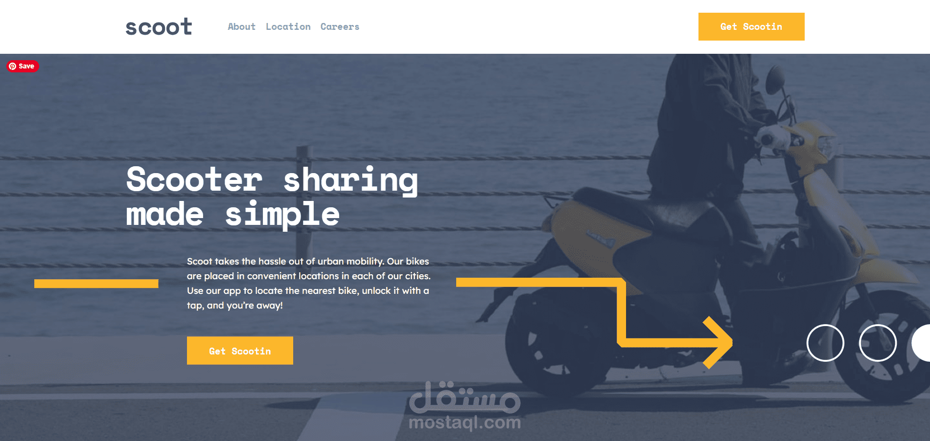 Scoot Landing page