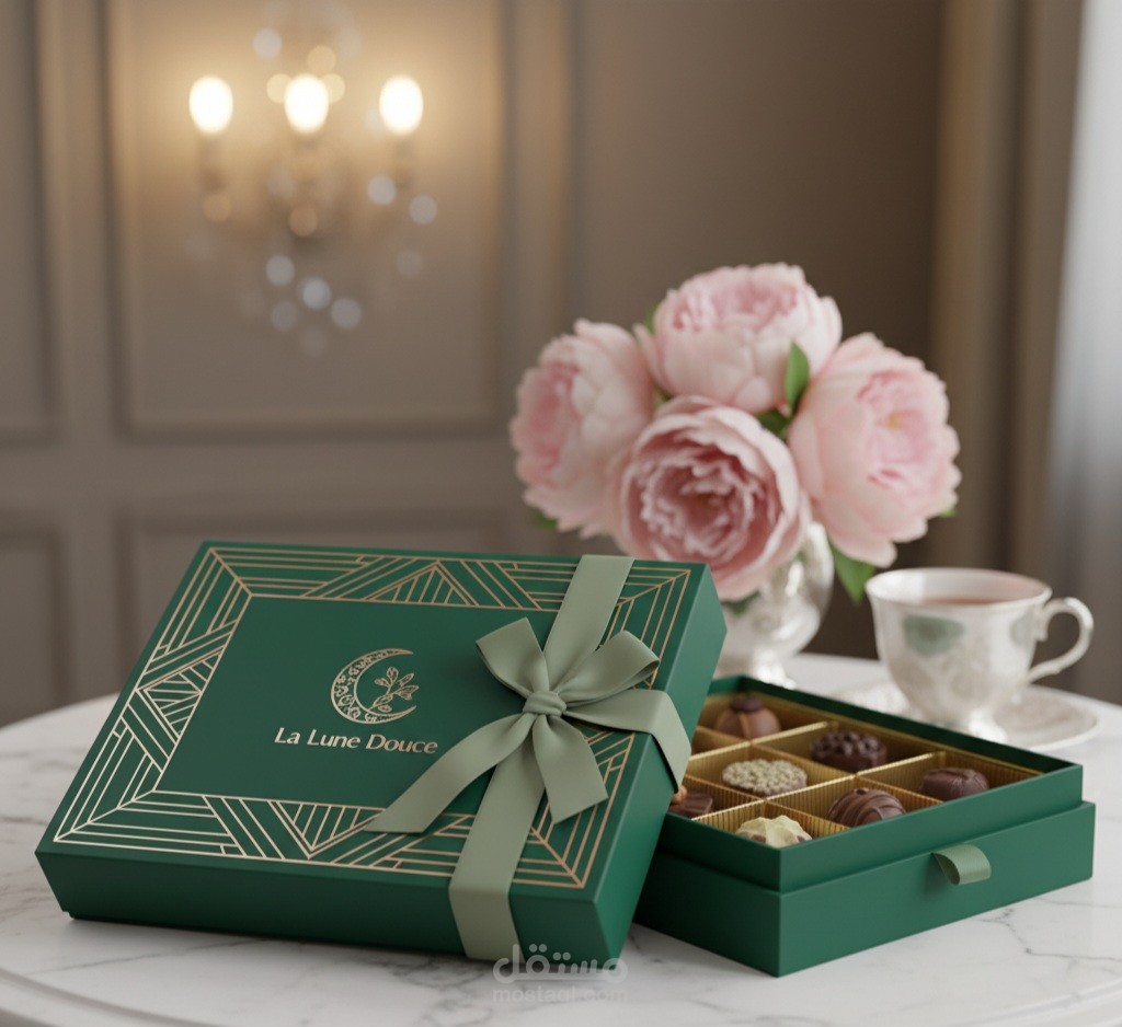 تصميم واجهة بصرية كاملة لشركات الحلويات