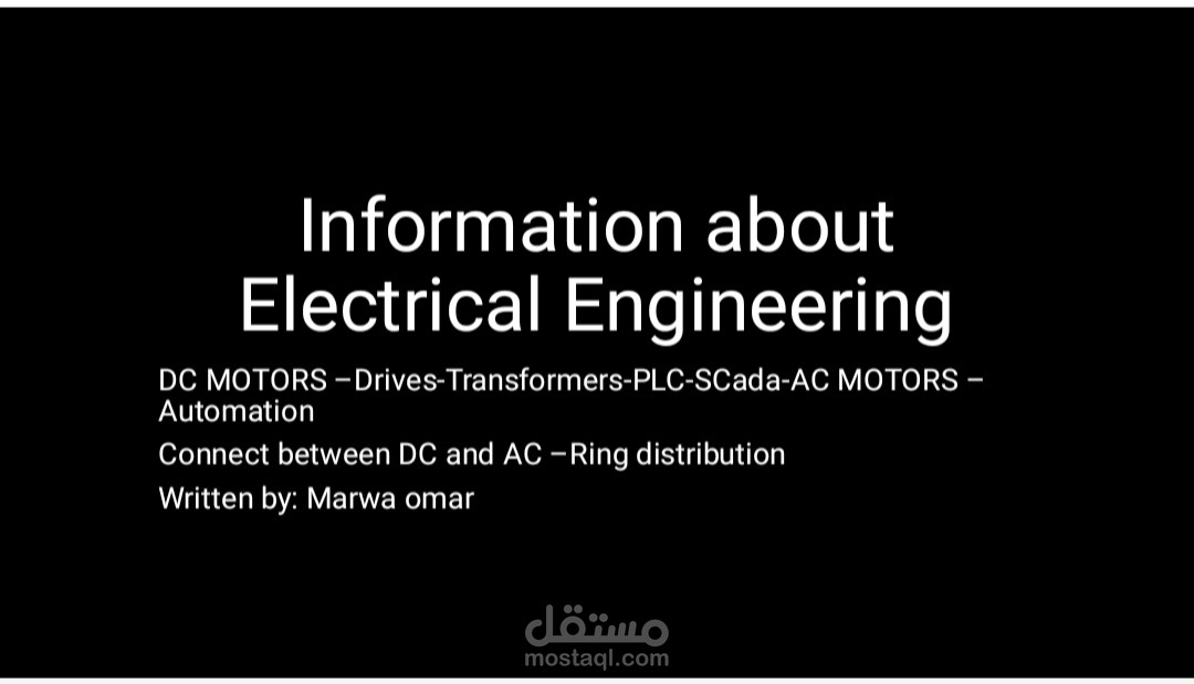 Presentation in power point about electrical engineering