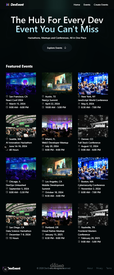 منصة الفعاليات (Event Platform)