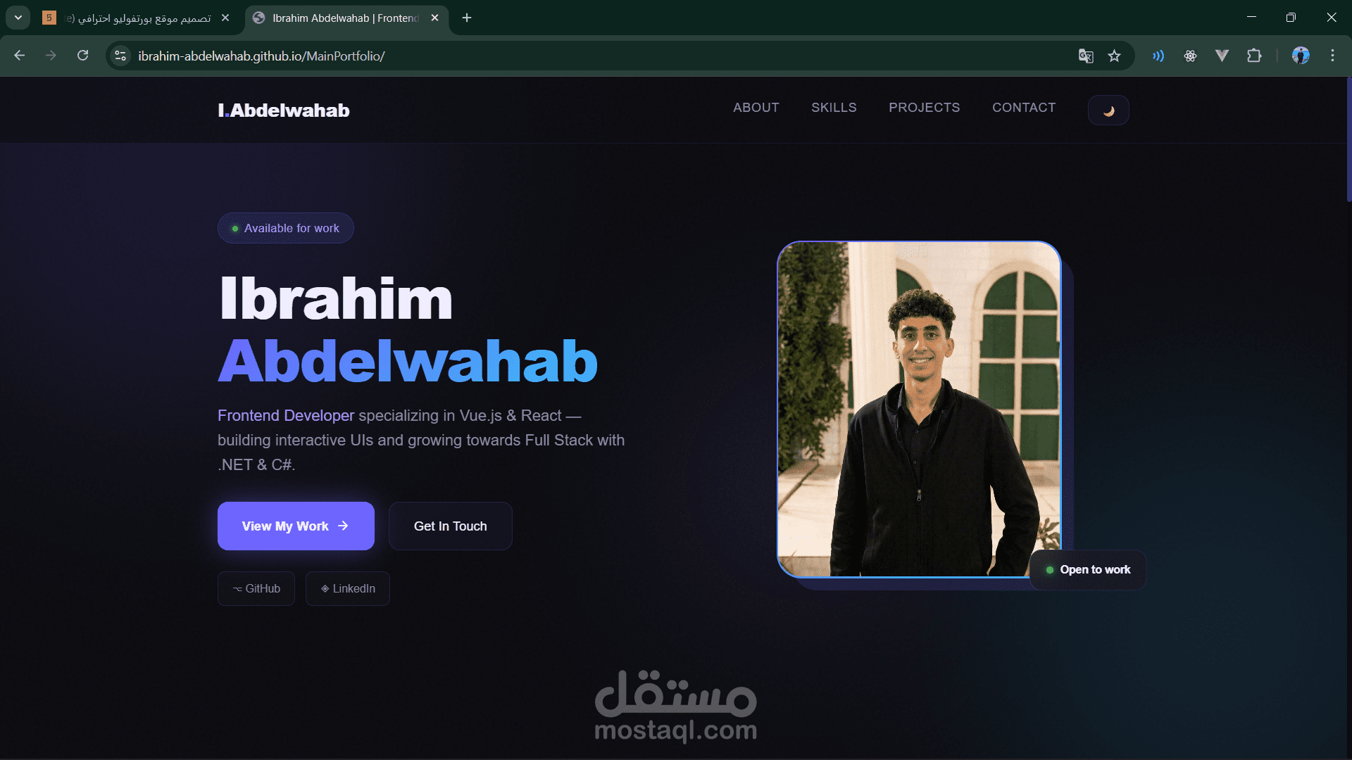 تصميم وتطوير موقع Portfolio