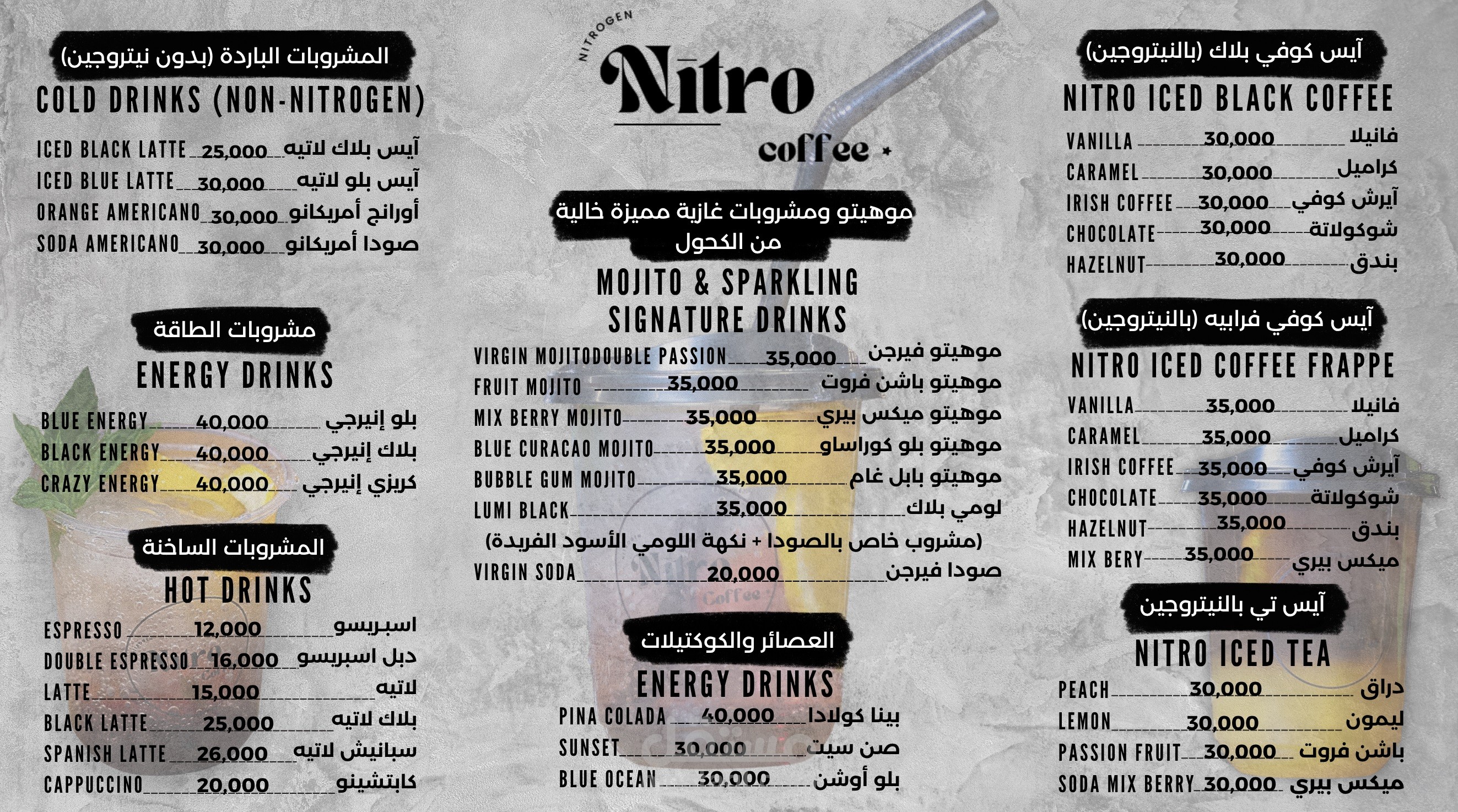 تصميم منيو لكافيتريا