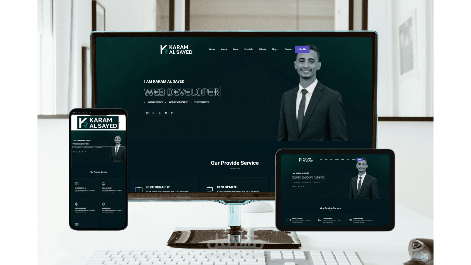 تصميم موقع شخصي احترافي لمطور ويب (Web Developer Portfolio Website)