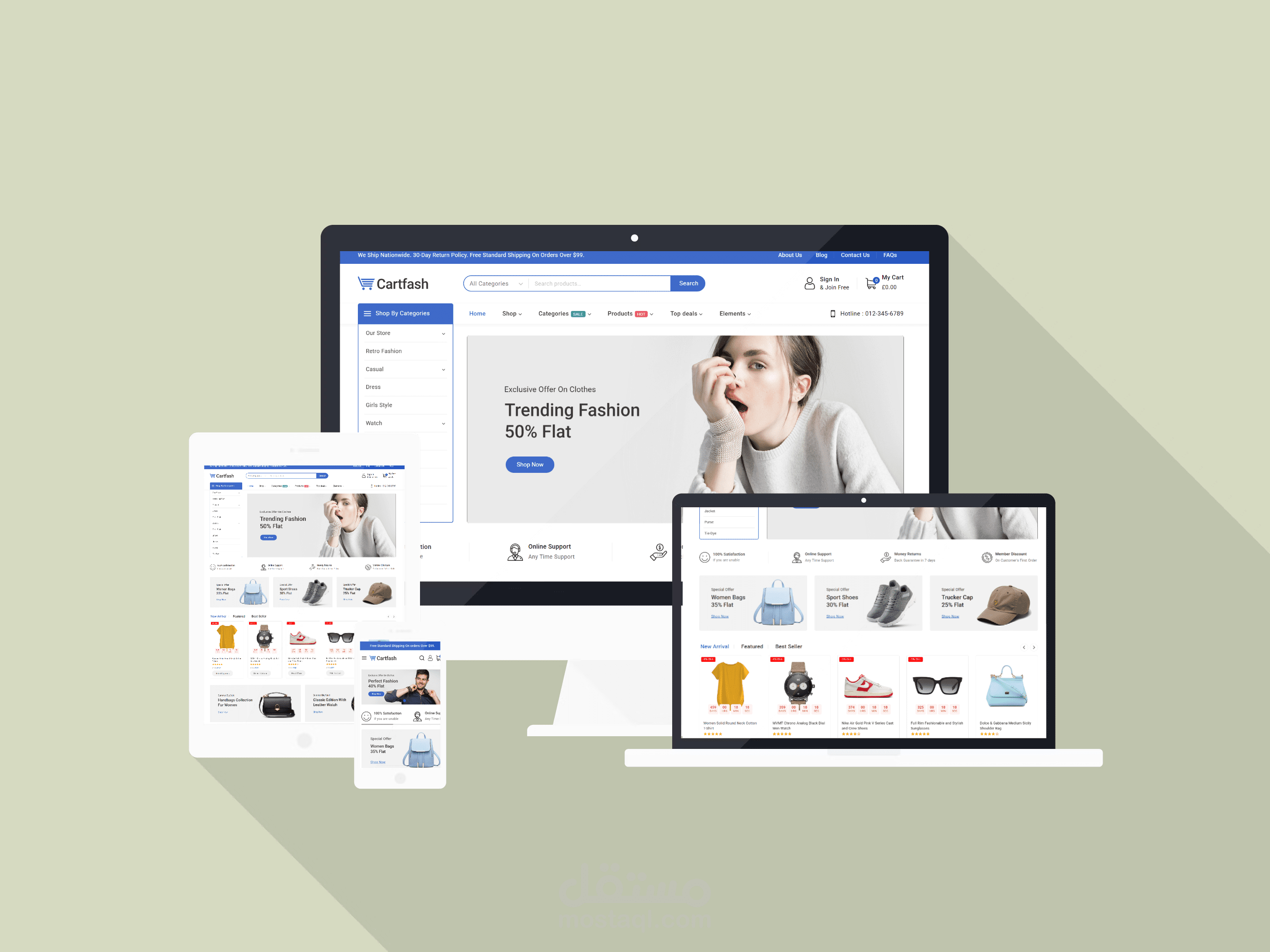 تصميم وتطوير متجر إلكتروني متجاوب (E‑commerce Website)