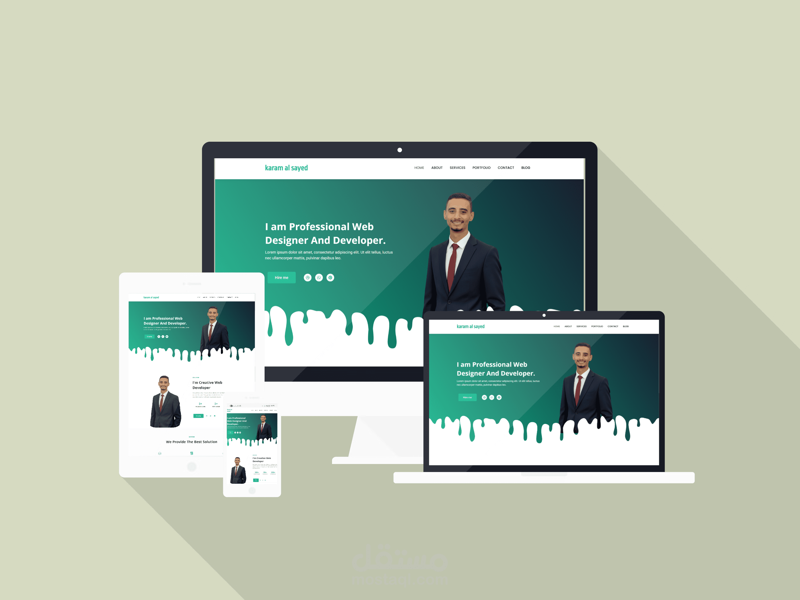 تصميم موقع شخصي احترافي لمطور ويب (Web Developer Portfolio Website)