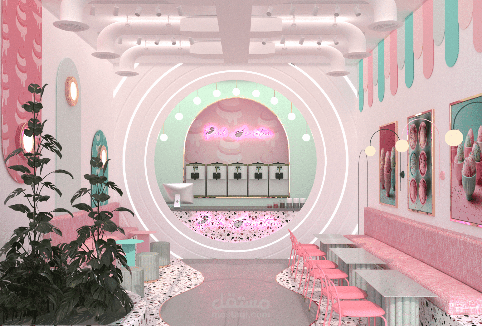 تصميم مشروع تجاري - محل ايس كريم