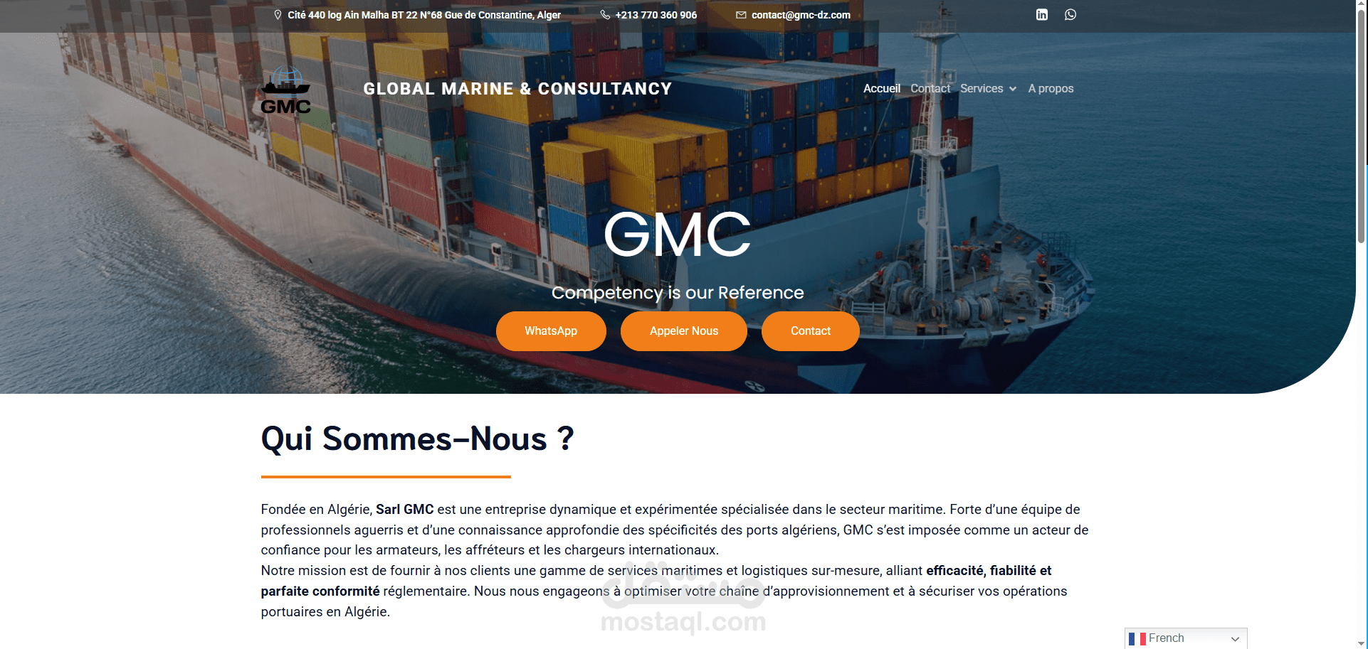 Création du site web professionnel www.GMC-dz.com