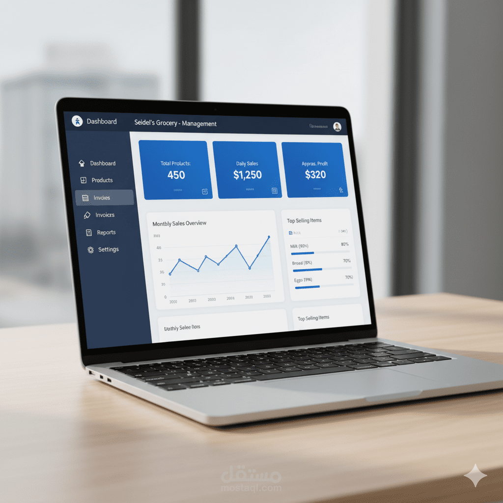 تطبيق ويب مخصص لإدارة وتسهيل عمليات السوبر ماركت