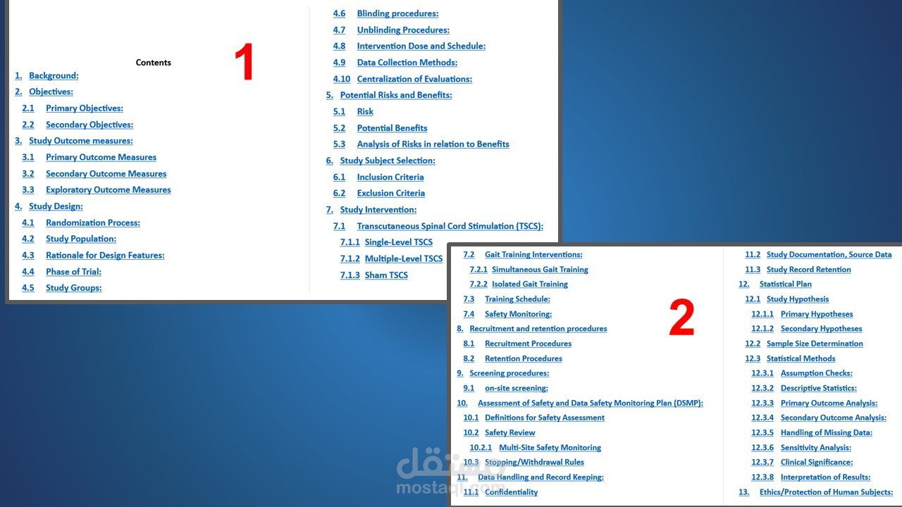 كتابة بروتوكول (clinical trial protocol) لتجربة سريرية