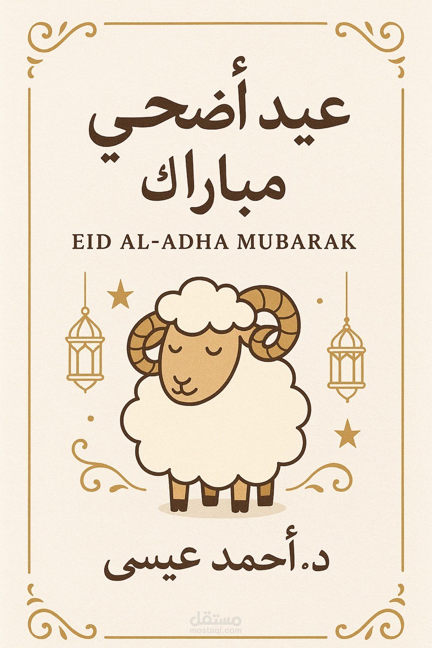 تصميم دعوة للتهنئة بعيد الأضحى المبارك