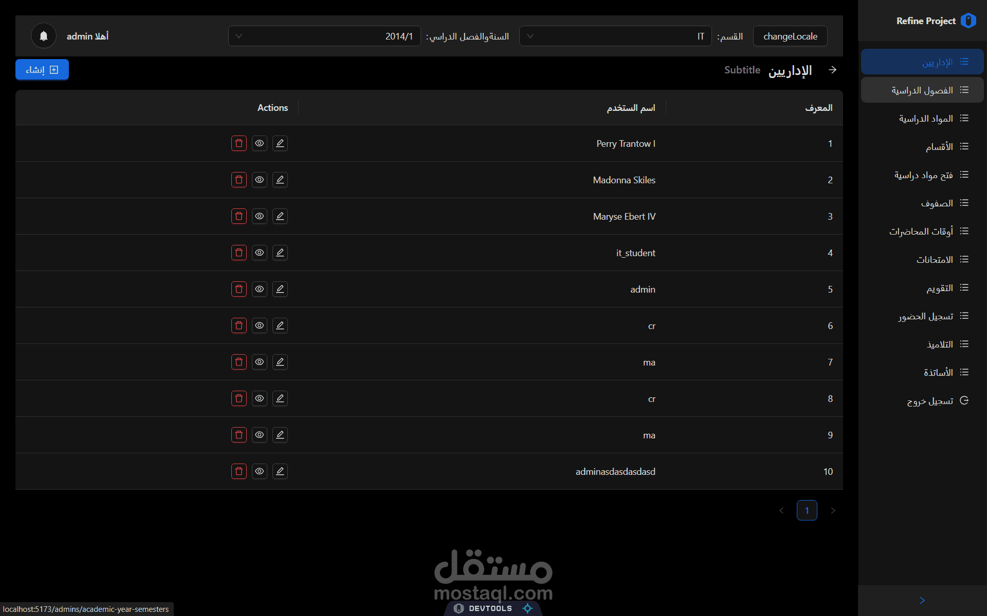 موقع لمدراء الجامعة لإدارة الجامعة.