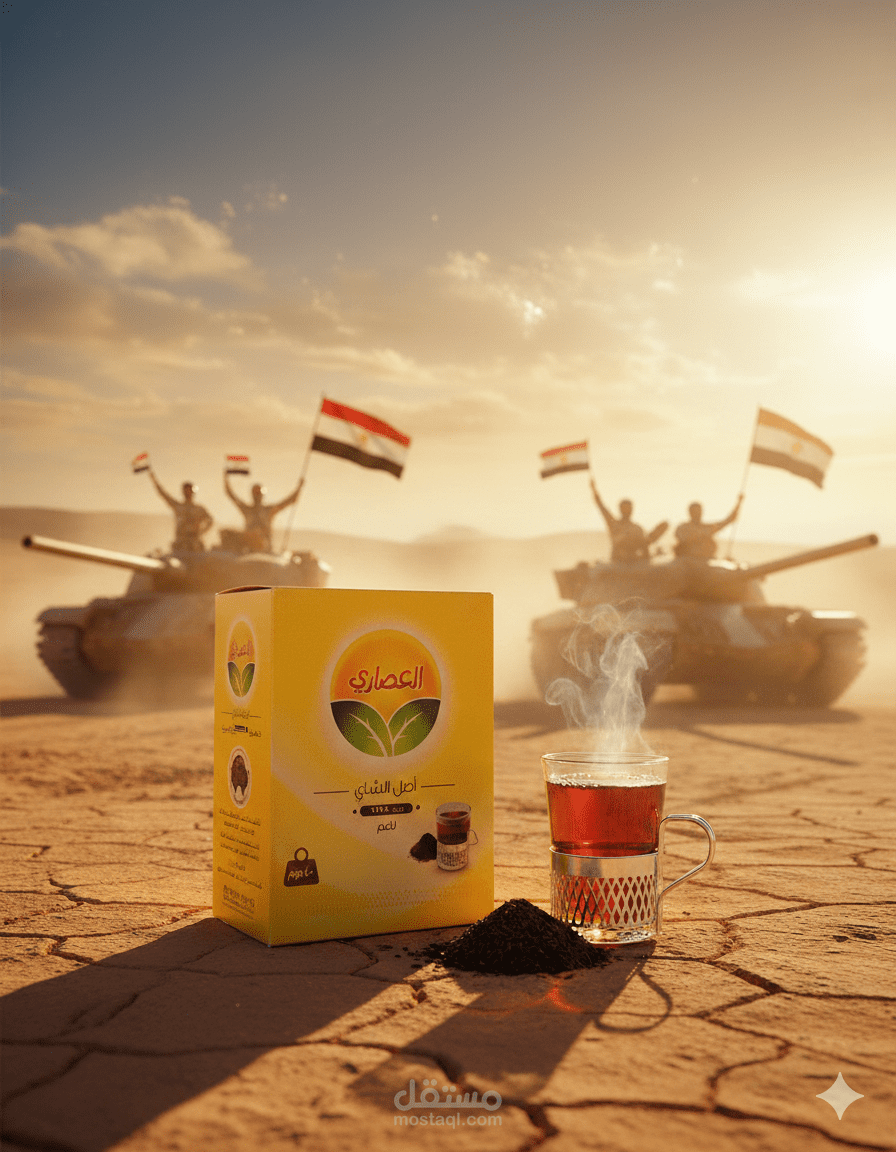 إعلان دعائي لبراند شاي العصاري بمناسبة نصر اكتوبر