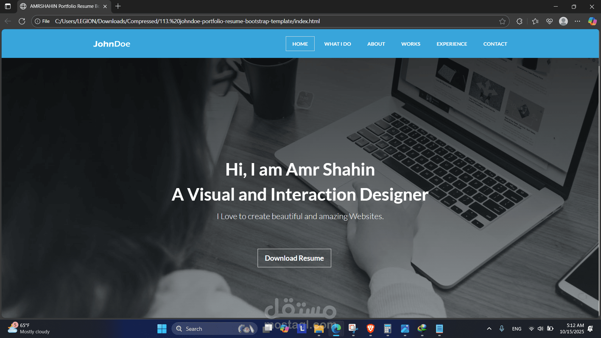 portfolio resume bootstrap
