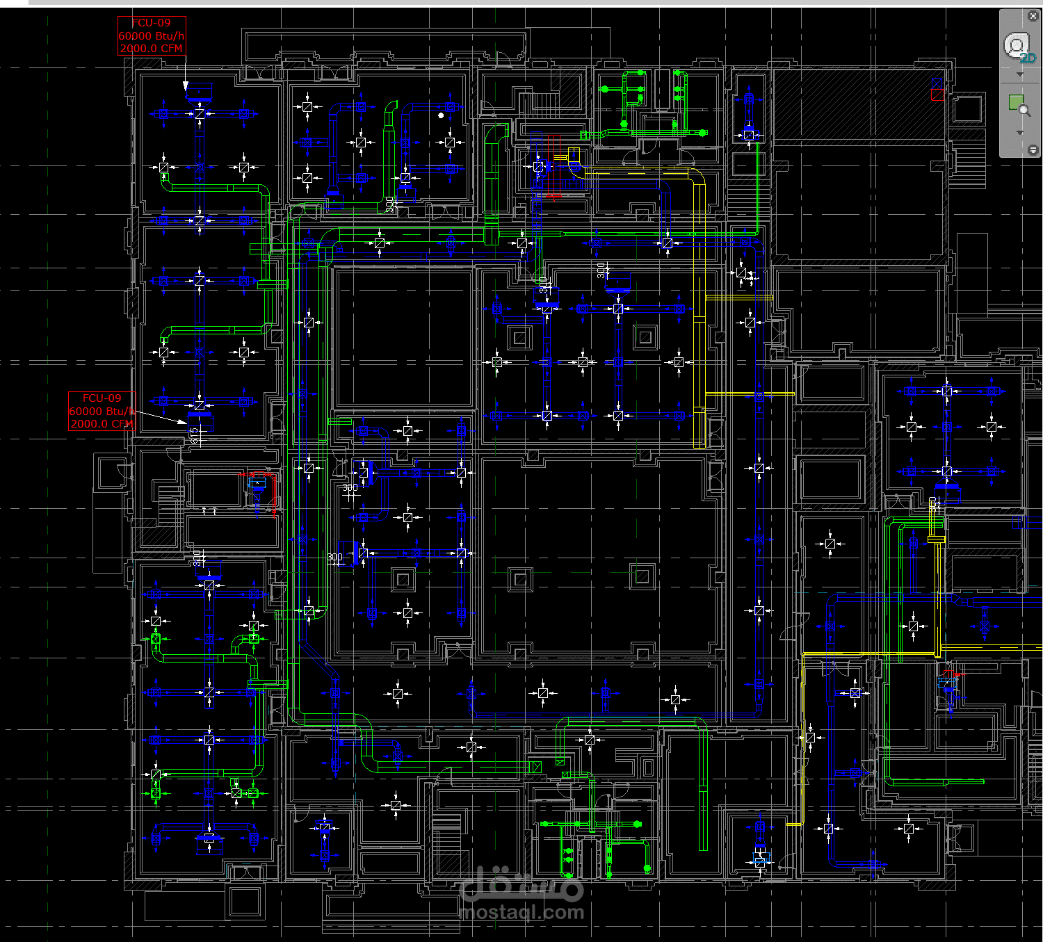 نمذجة ثلاثية الأبعاد لنظام التدفئة والتهوية وتكييف الهواء(3D Revit Modeling for HVAC system)