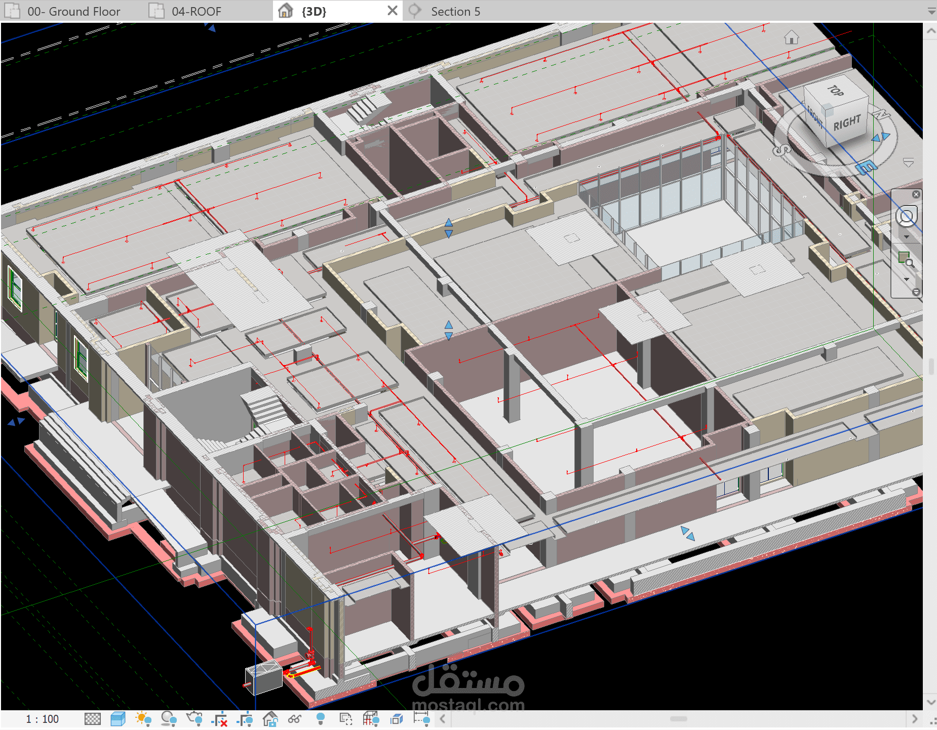 نمذجة ثلاثية الأبعاد لنظام مكافحة الحرائق(3d Revit modeling for fire fighting system)